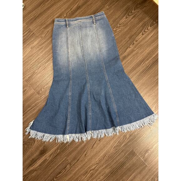 Project Zero High Low Fringe Denim Skirt - Picture 4 of 4